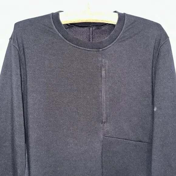 lululemon L Men’s Black Crew Pullover Athletic Sweatshirt